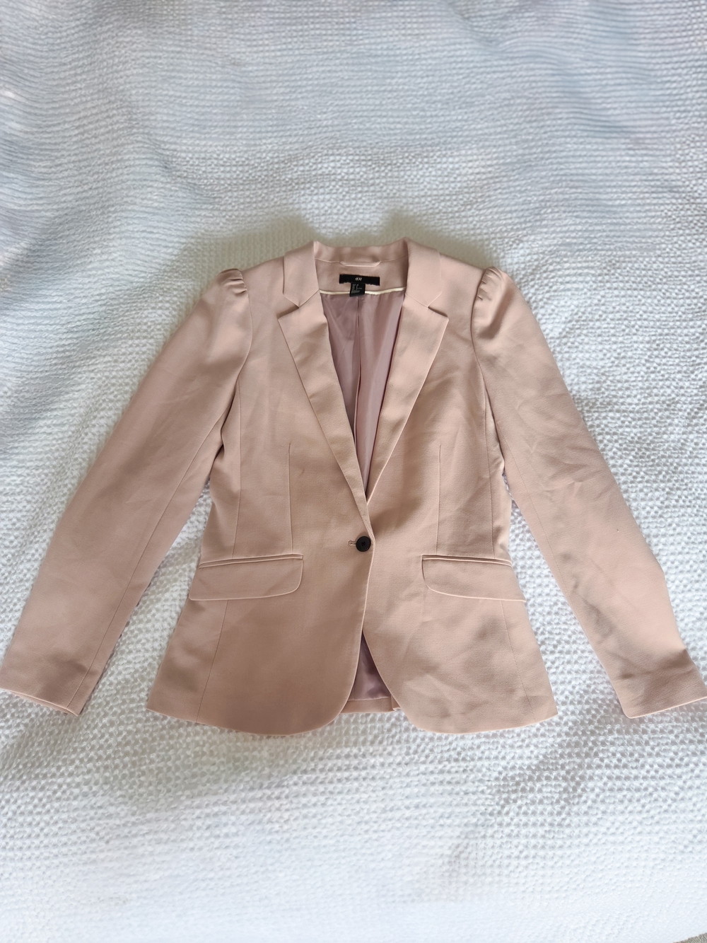 H&M Blush Pink Women's Blazer - Classic Single-Button